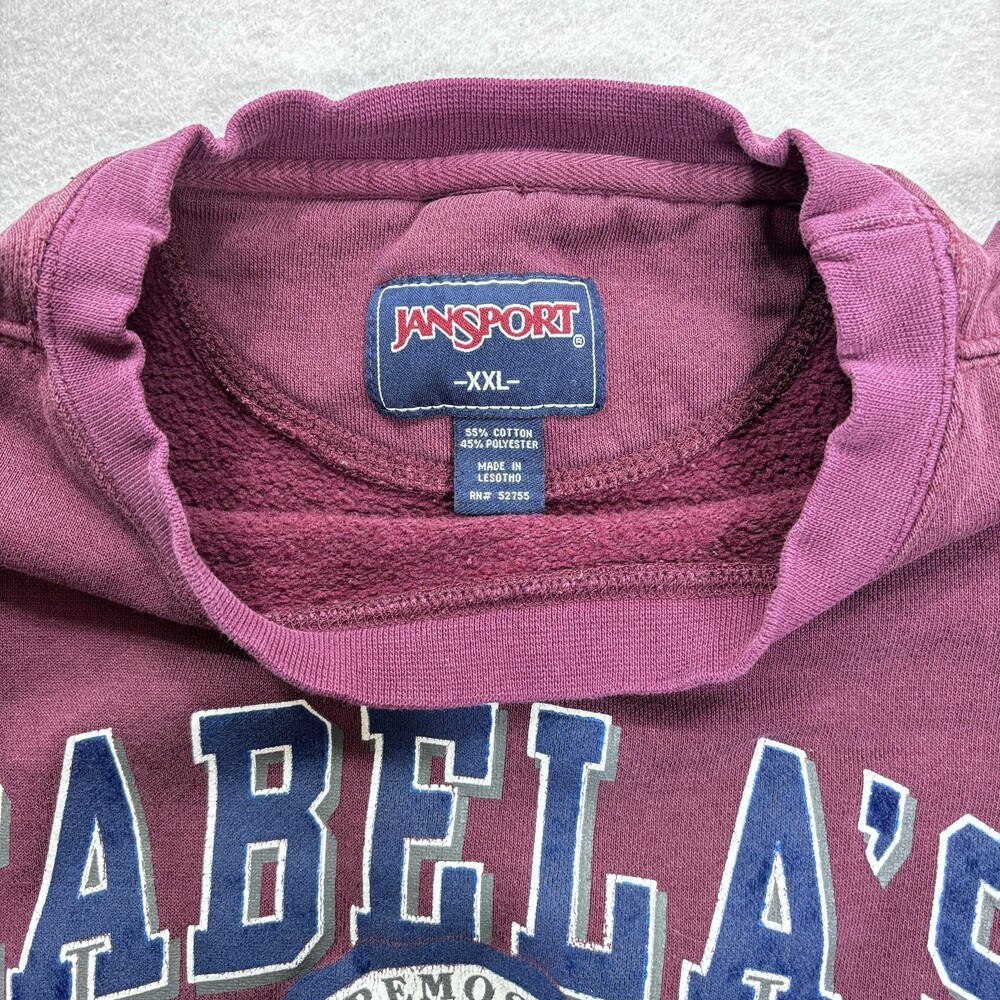 Vintage JanSport XXL Sweatshirt Maroon 55% Cotton 45% Polyester Crewnek Burgundy